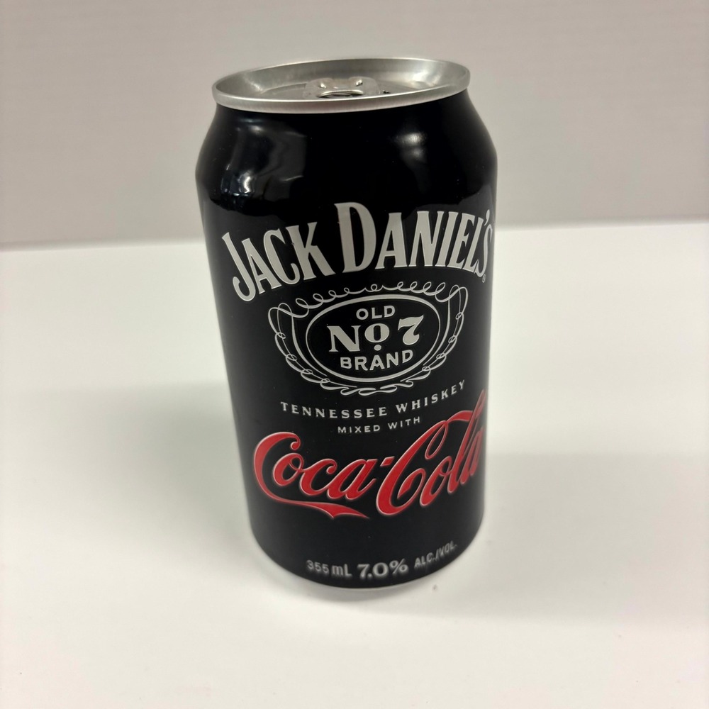 Jack Daniel's Coca-Cola Whiskey Empty 12oz Can Top Drained Limited 2024